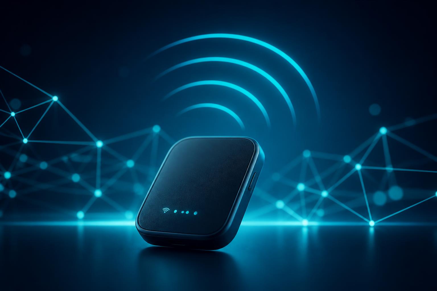 Stellar Internet Solutions portable Wi-Fi hotspot emitting a wireless signal